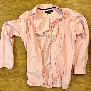 Ralph Lauren Button Down Shirt Pink Classic Fit Size Large premium